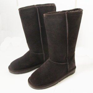 Women TPR Sole Winter Medium Boots Suede Upper in Chocolate SZ7
